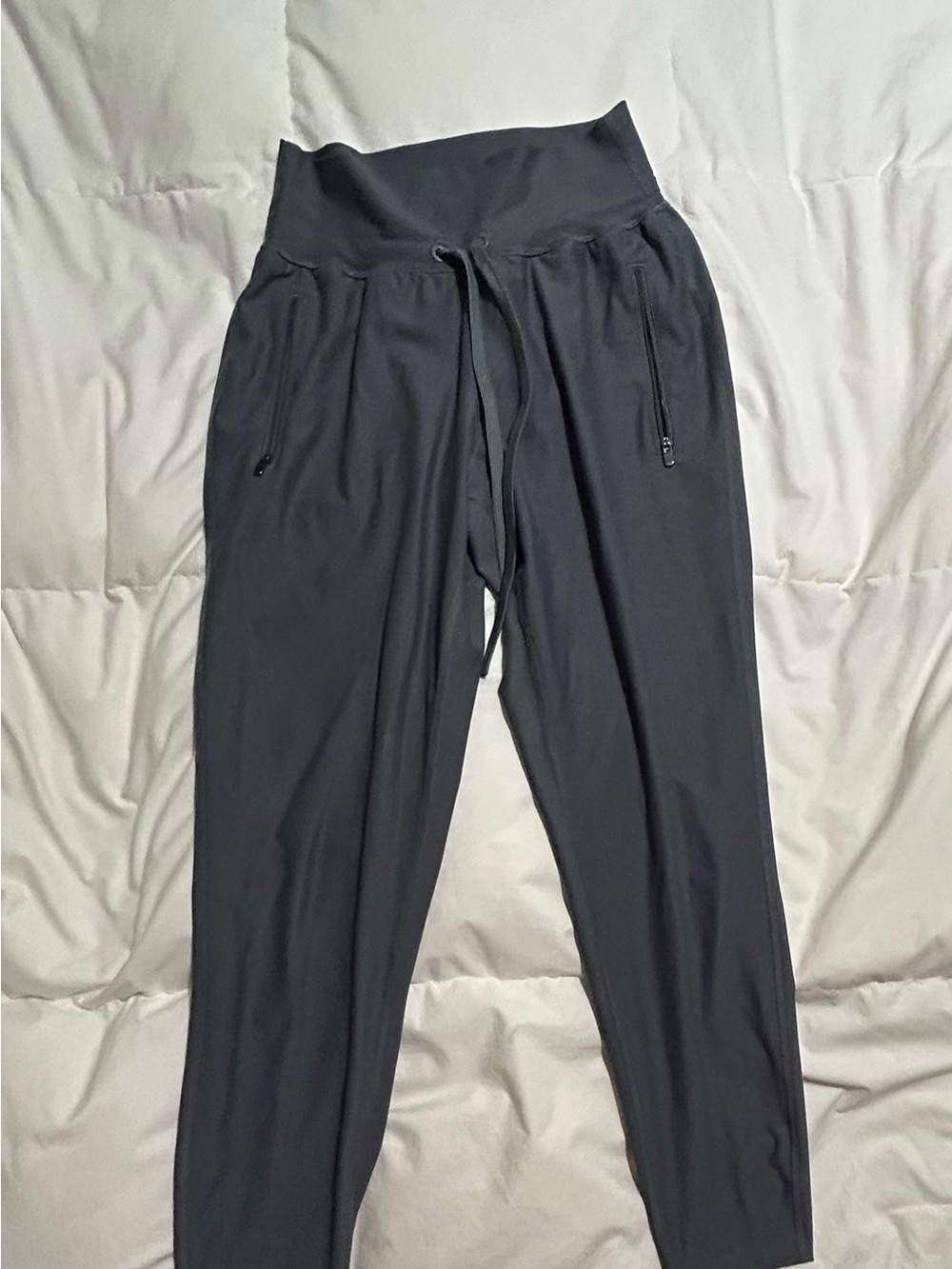 High-Waist Drawstring Active Pants - Green